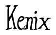 The image is a stylized text or script that reads 'Kenix' in a cursive or calligraphic font.