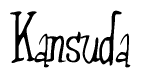 The image contains the word 'Kansuda' written in a cursive, stylized font.