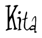The image is a stylized text or script that reads 'Kita' in a cursive or calligraphic font.