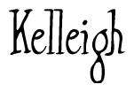 The image is a stylized text or script that reads 'Kelleigh' in a cursive or calligraphic font.