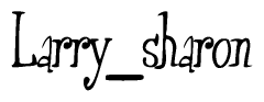 The image contains the word 'Larry sharon' written in a cursive, stylized font.