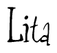 The image contains the word 'Lita' written in a cursive, stylized font.