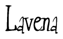 The image contains the word 'Lavena' written in a cursive, stylized font.