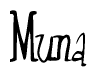The image contains the word 'Muna' written in a cursive, stylized font.