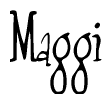 The image contains the word 'Maggi' written in a cursive, stylized font.