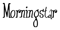 The image is of the word Morningstar stylized in a cursive script.