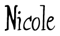 The image is a stylized text or script that reads 'Nicole' in a cursive or calligraphic font.