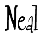 The image is a stylized text or script that reads 'Neal' in a cursive or calligraphic font.