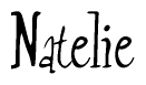 The image is a stylized text or script that reads 'Natelie' in a cursive or calligraphic font.