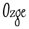 The image is of the word Ozge stylized in a cursive script.