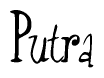The image is a stylized text or script that reads 'Putra' in a cursive or calligraphic font.