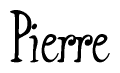 The image is of the word Pierre stylized in a cursive script.