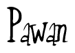 The image is of the word Pawan stylized in a cursive script.