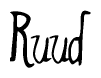 The image contains the word 'Ruud' written in a cursive, stylized font.
