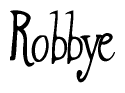The image contains the word 'Robbye' written in a cursive, stylized font.