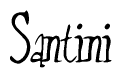 The image is of the word Santini stylized in a cursive script.