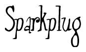 The image is of the word Sparkplug stylized in a cursive script.