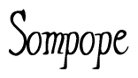 The image is of the word Sompope stylized in a cursive script.