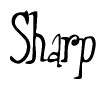 The image is a stylized text or script that reads 'Sharp' in a cursive or calligraphic font.