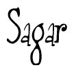 The image is of the word Sagar stylized in a cursive script.