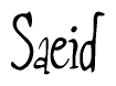 The image contains the word 'Saeid' written in a cursive, stylized font.