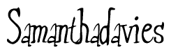 The image contains the word 'Samanthadavies' written in a cursive, stylized font.