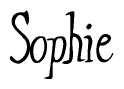 The image is of the word Sophie stylized in a cursive script.