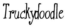 The image is of the word Truckydoodle stylized in a cursive script.