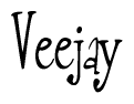 The image is of the word Veejay stylized in a cursive script.