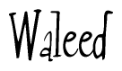 The image is of the word Waleed stylized in a cursive script.