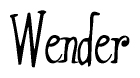 The image is of the word Wender stylized in a cursive script.