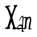 The image is of the word Xan stylized in a cursive script.