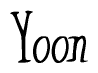 The image is of the word Yoon stylized in a cursive script.