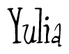 The image contains the word 'Yulia' written in a cursive, stylized font.