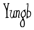 The image is a stylized text or script that reads 'Yungb' in a cursive or calligraphic font.