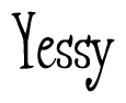 The image contains the word 'Yessy' written in a cursive, stylized font.