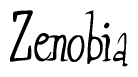 The image is a stylized text or script that reads 'Zenobia' in a cursive or calligraphic font.