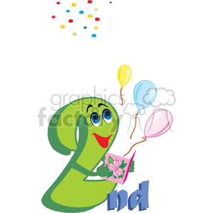 2nd birthday clipart. Commercial use image # 369117