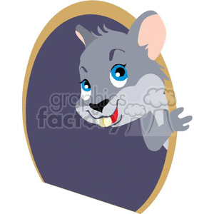 grey mouse in its mouse hole clipart.