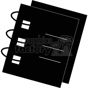 clipart - Black and white outline of a spiral notebook.