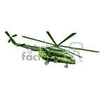 Animated military helicopter. clipart.