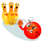 Bowling ball angry at the pins. animation. Royalty-free animation # 370320