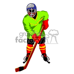 Hockey player making a shot. clipart.