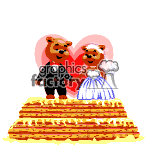 Teddy bears getting married.