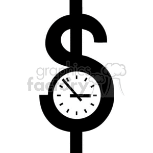 vector clip art vinyl-ready cutter black white money currency time dollar symbol symbols