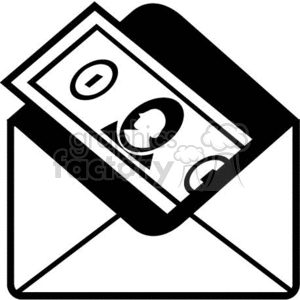 money in an envelope clipart. Commercial use image # 370463