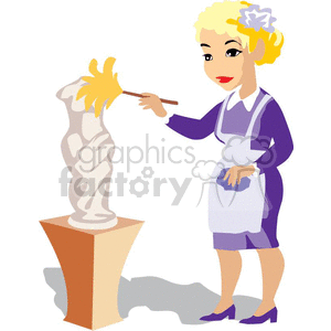 people occupations work working clip art maid maids museum museums statue statues dusting dust cleaning