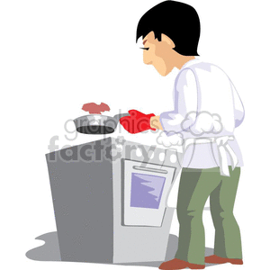 cartoon man cooking clipart. Commercial use image # 370528