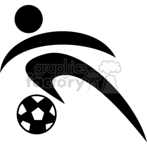 person kicking a soccer ball clipart. Commercial use image # 370633