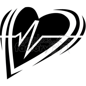 vector clip art vinyl-ready cutter black white medical health symbol heart EKG hospital doctor life